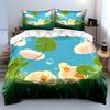 Ducks, Lily Pads, Water. Print Bedding Set 1 Duvet Cover 2 Pillowcases for Adult and Children Luxury Gift Full Size