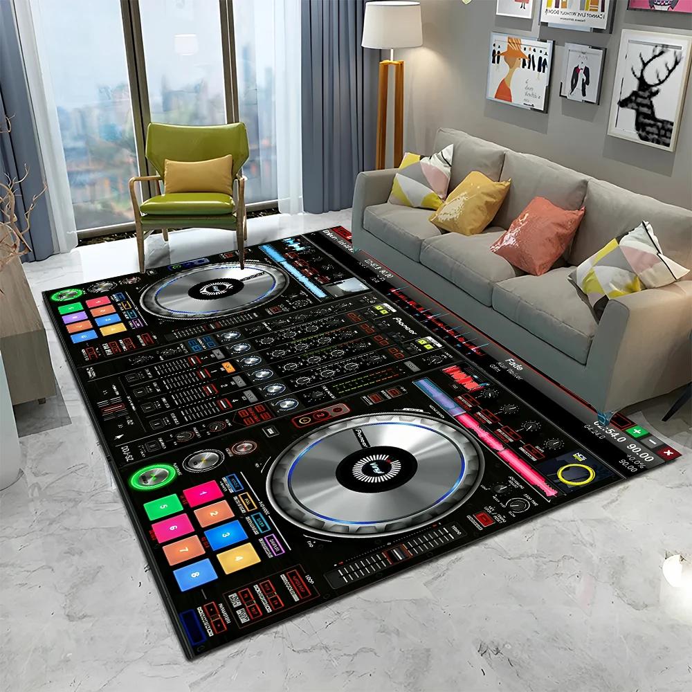 3D DJ Music Screen Keyboard Cartoon Carpet Rug for Home Living Room Bedroom Sofa Doormat Decor,Child Area Rug Non-slip Floor Mat