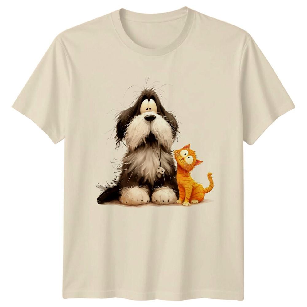 Shaggy Dog Cat Pets Animals Unisex Unisex Graphic Tee Unisex Shirt