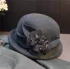 Women's Elegant Fall Winter Beret Hat Luxury Pearl Soft Wool with Flower Bow New Style Fashionable Warm for Casual Party Scenes