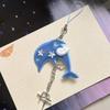Vintage Y2K Korean Dolphin Keychain Cute Cartoon Pendant for Schoolbag Hanging Decor Holiday Souvenir Gift