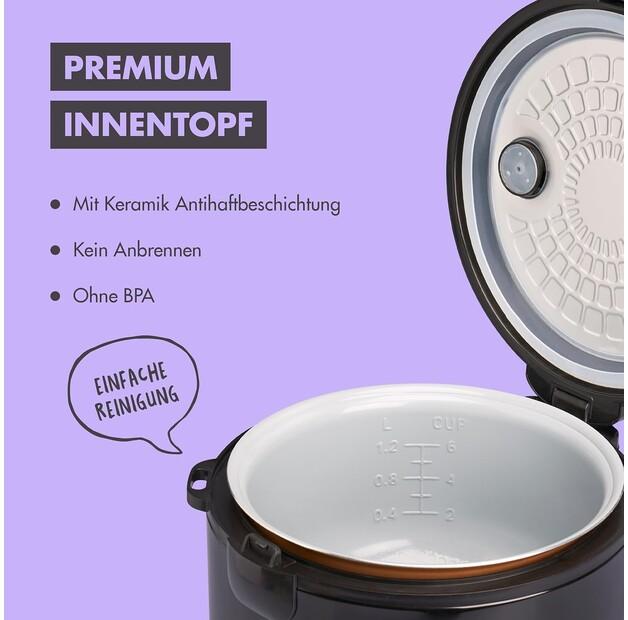 Reishunger Basis Rice Cooker with Ceramic Coating, Black (533-RK-Black-KER)