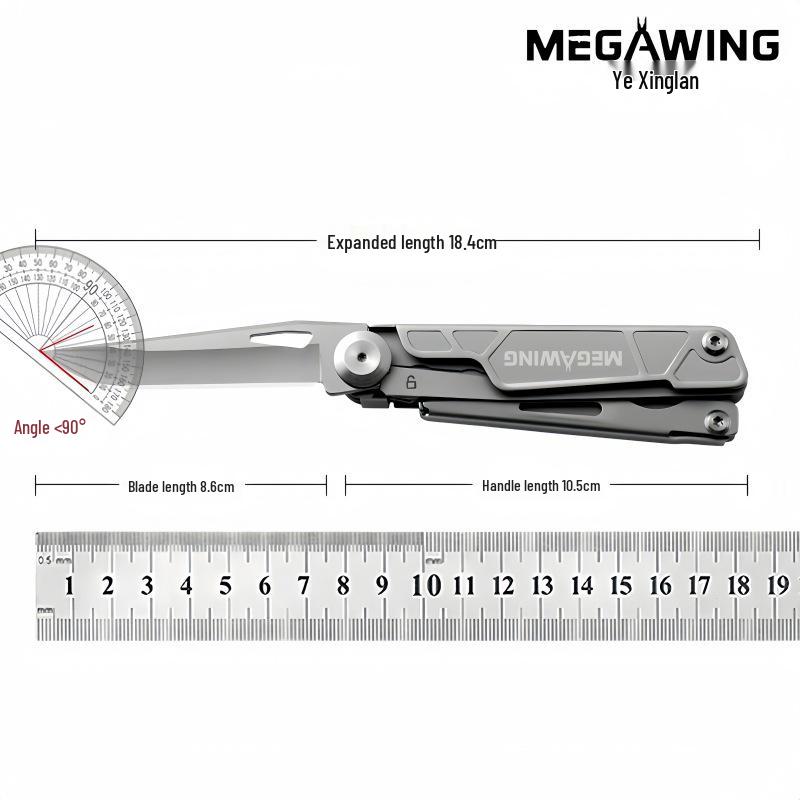 Multifunctional Portable Outdoor Folding Tool: Knife, Scissors, Screwdriver for Camping, Mountaineering, and Car Emergencies.
