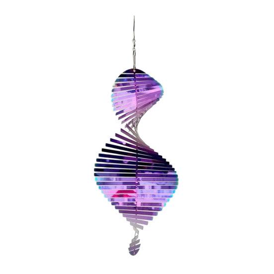 Yousheng Edelstahl Spiral-Windspiel, Hängendes reflektierendes Windspiel mit Haken, 3D-Windspiel für Innen Außen Garten Hof