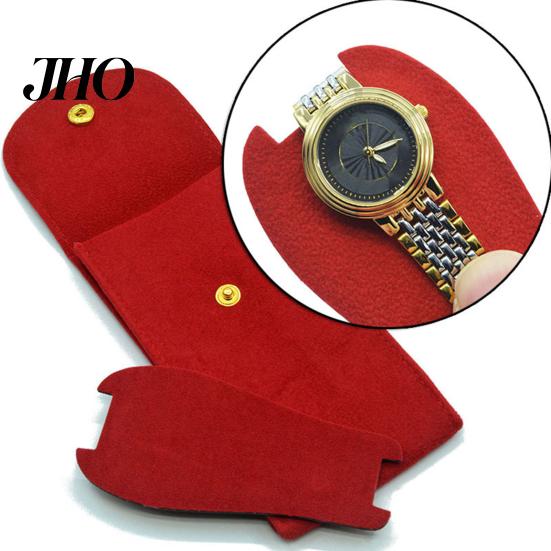 Jewelry Organizer Bag Watch Anti-wear Anti-scratch Shock-proof Press Button Short Velvet Pouch Snap Design Portable Packing Daily Use
