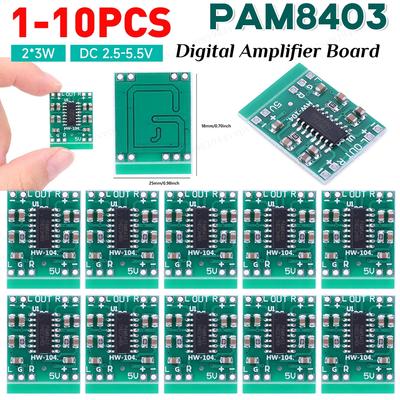 1-10 STÜCKE PAM8403 Modul 2-Kanal Audioverstärkermodul Klasse D Super Mini Digitalverstärkerplatine 2*3W DC2.5-5.5V Stromversorgung