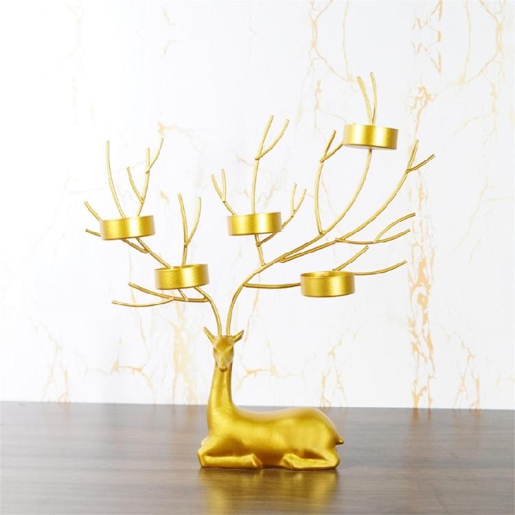 Iron Deer Candle Holder Christmas Decors Metal Wedding Candlesticks for Desk