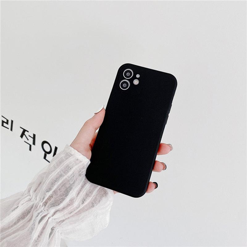 

For 17Promax Liquid Straight Edge 16Plus All-Inclusive 15 Solid Color Simple 14 Silicone Apple 12 Phone Case iPhone 7/8/SE 2020