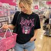 Sanrio Kuromi Graphic T-Shirt Womens Size Large Hot Topic Black Pink Logo OOP