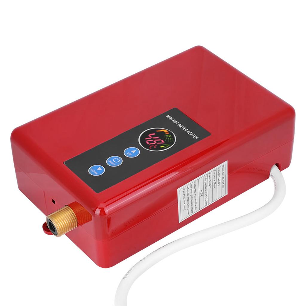 Mini Instant Electric Water Heater Tankless Shower Hot Water System Kitchen Red
