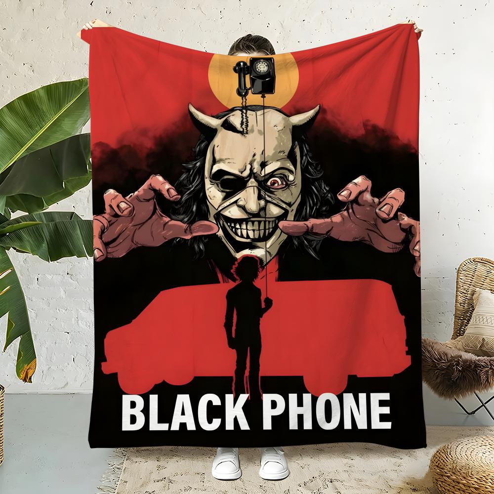 Movie T-The Black Phone Throw Flannel Throw Blanket,Bed Home Office Nap Blanket Travel,Camping,Picnic Blanket Soft Decor 75x90cm