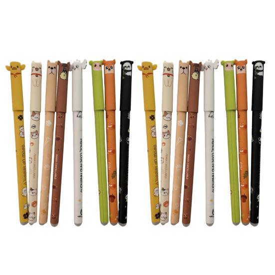 Carine Penne Cancellabili Animali dei Cartoni Animati Penne Gel 0.7mm Inchiostro Penna Scrittura Fluida per Adulti Bambini Scrittura Calligrafia Prendere Appunti