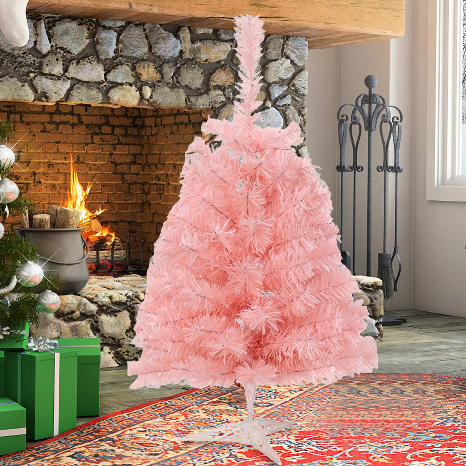

24 inch Pink Christmas Tree Xmas Tree with Stand to Assemble Premium Small Tree for Office Home Shopping Mall Scene Decor