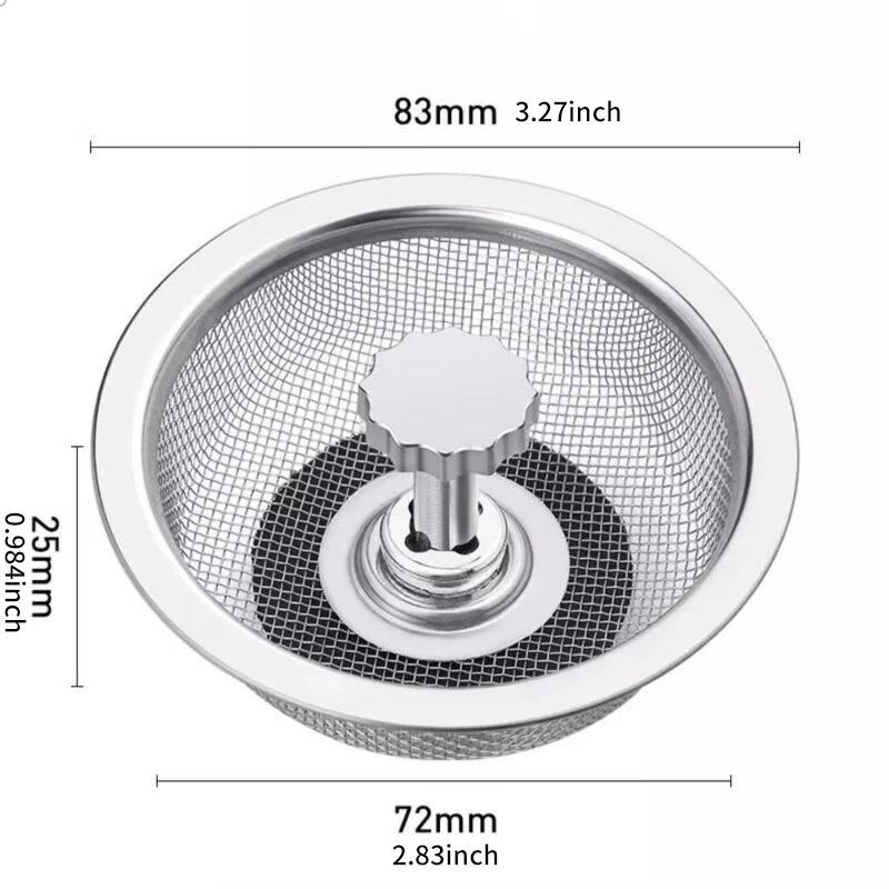 Universal Sink Strainer Odor Proof Cover Waste Drainer Sink Filter Screen Water Sink Plug Stainless Steel Floor Drain Net Cover