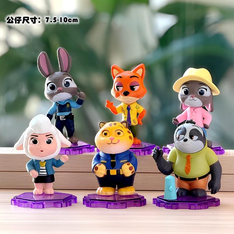 Zootopia Figure Set 4 Styles, Cute Cartoon Animal Characters PVC Collectible Model Toys, Best Gift for Kids Fans