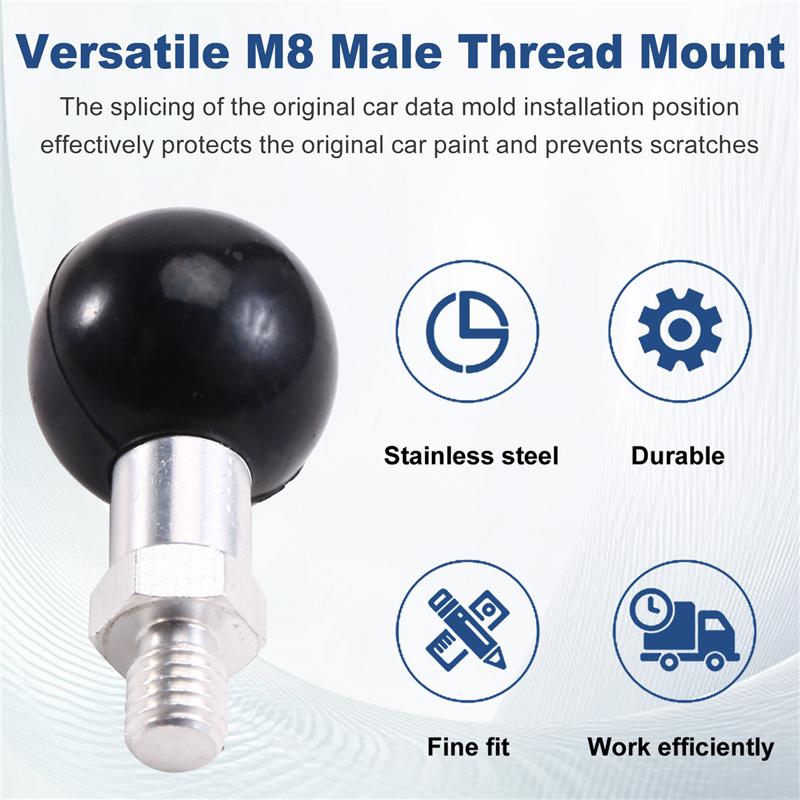 25Mm M8 Male Thread Mount Mounts Mirror Seat Ball M8 Screw Motorcycle Handlebar Base Bolt For Motorcycle Mount