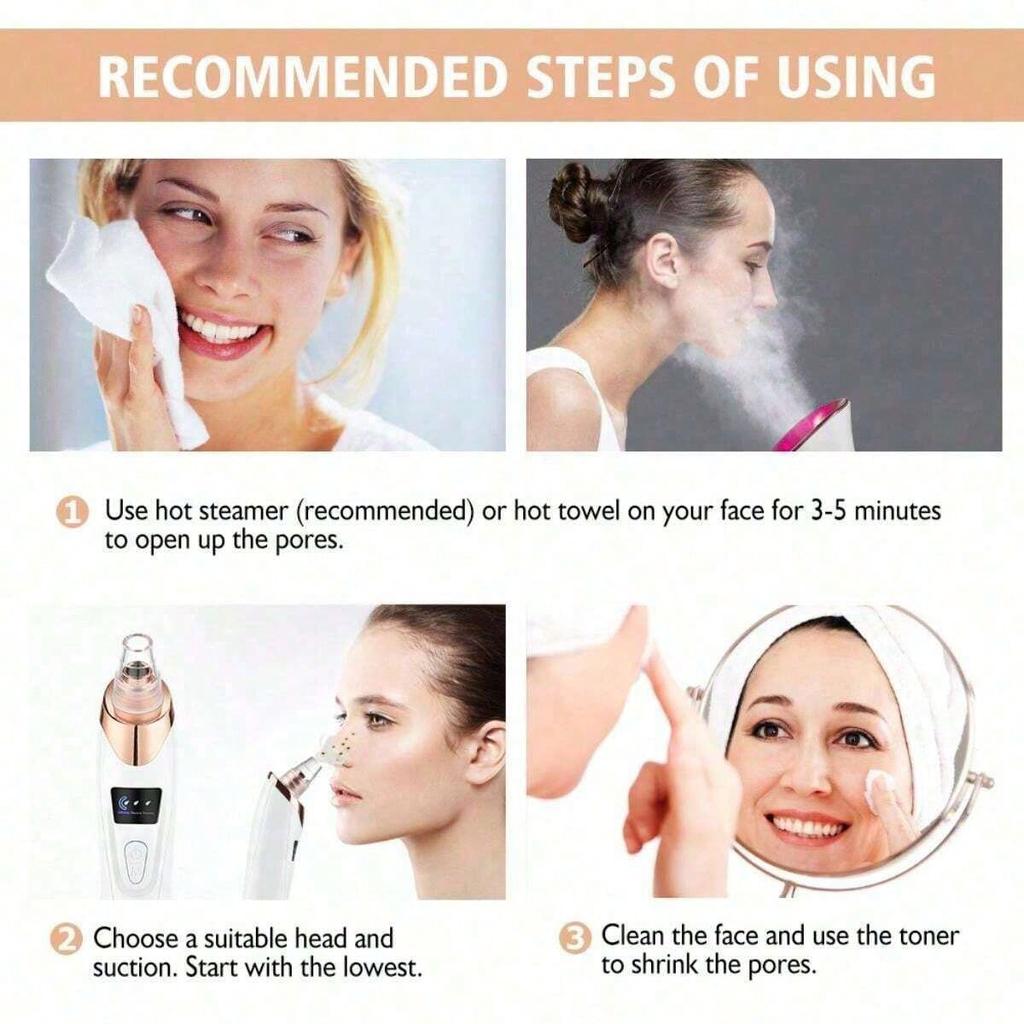 Electric Facial Skin Care Pore Removal Cleanser Vacuum Acne Removal For Deep Facial Pores,Women Blackhead Remover