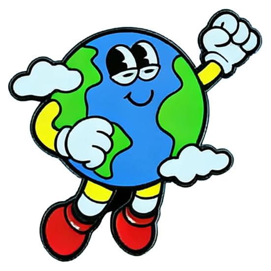 Earth Enamel Lapel Pin, Protecting The Earth Metal Brooch Pin for Backpacks, Clothing, Bags, Hats, Earth Day Gifts for Women Men