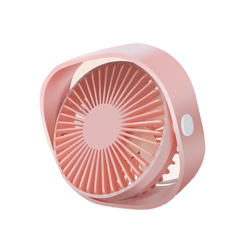 Portable Desktop Fan Mute Three Wind Speed USB Charging Small Fan for Home Office Dormitory Pink