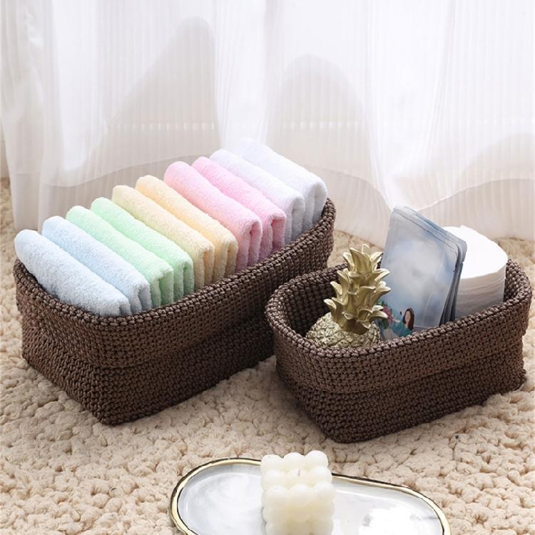 Creative Cotton Rope Woven Bin Woven Cotton Storage Baskets Sophisticated Organizers for Bathroom and Vanity Table