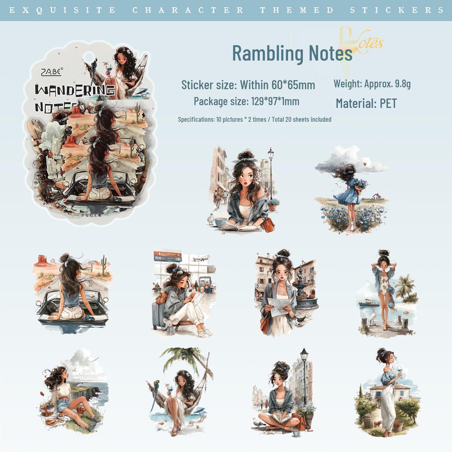 Shiguang Ji Girls Journal Character Stickers – DIY Decoration Set