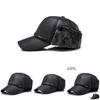 Durable Faux Leather Winter Cap With Ear Protection For Mens Outdoor Casual Fashion Accessory