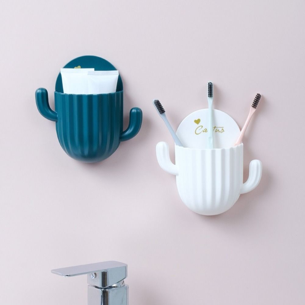 Vanity Brush Comb Self-adhesive Razor Storage Bucket Toothbrush Holder Pen Container Storage Rack