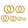 10pcs 18K PVD Gold Plated Stainless Steel Hoop Earrings Women Earrings Men Punk Hiphop Gifts Fashion Jewelry Accessories