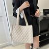 Chic Korean Style Canvas Tote Bag For Women Available In Black Beige And Gray