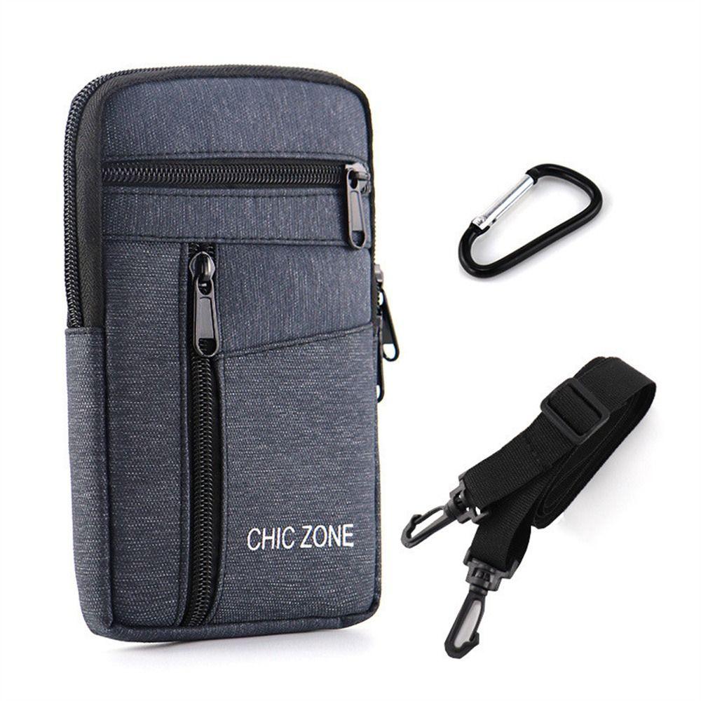 

Одиночный двухслойный мужской чехол для телефона с поясной сумкой для телефона на открытом воздухе для хранения телефона Dark blue-Single