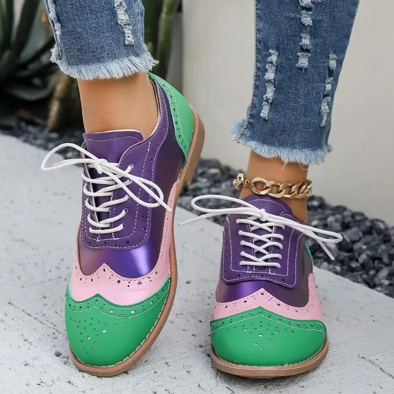 2025 New Style Fashionable and Versatile Color Matching Shallow Mouth Women's Shoes Shallow Mouth Pointed Toe Lace Decoration