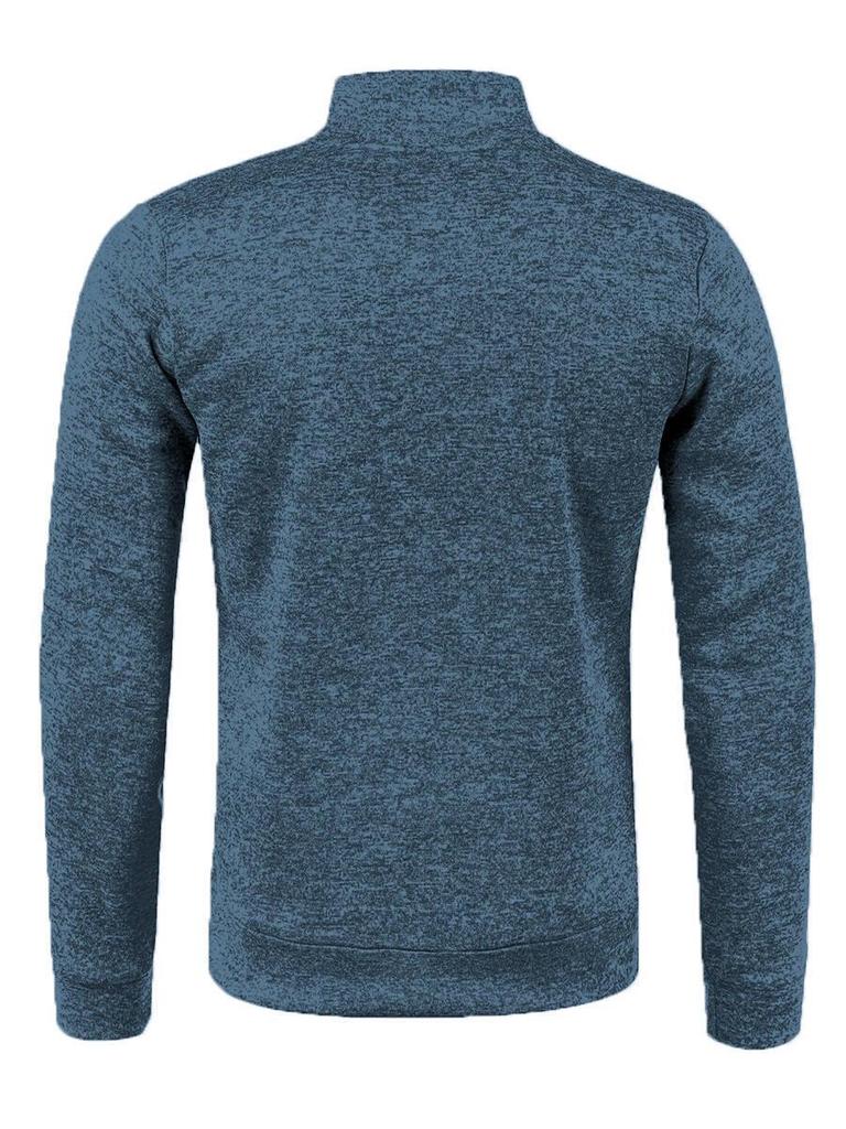 Men's Long Zipper Knitted Sweater Coat – Autumn & Winter Fleece, Trendy, Plus Size.