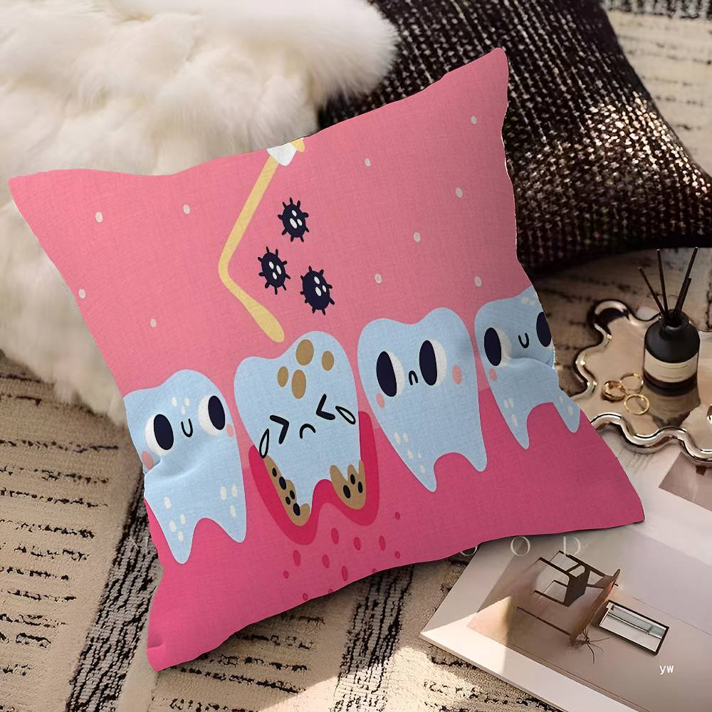 The Dentist Tooth Pillow Cushion Cover Pillowcase Living Room Sofa Home Decor Customized