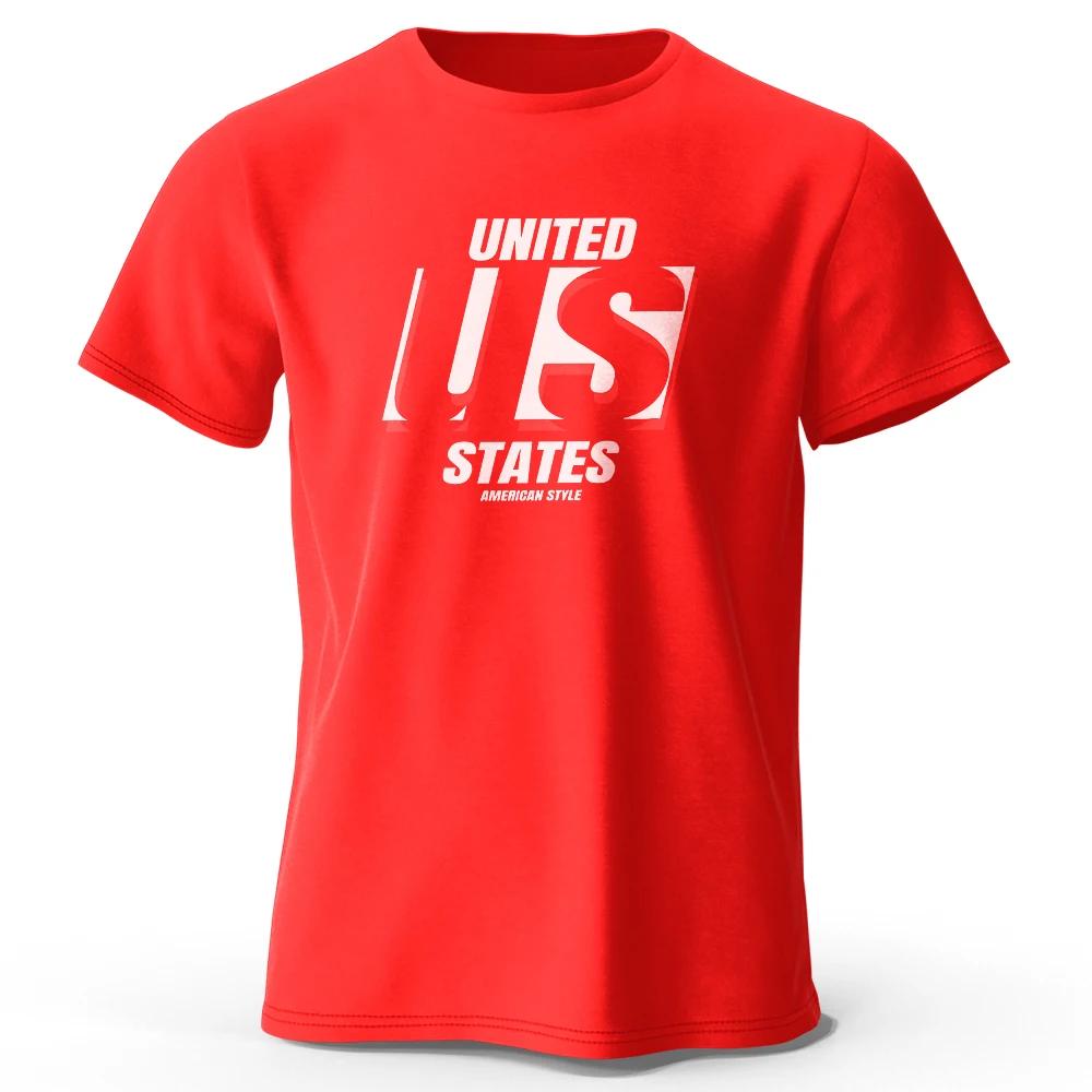 The US Logo Printed Unisexs Tshirt Fashion Cotton Tops Tees for Unisex Unisex Summer Casual Wear