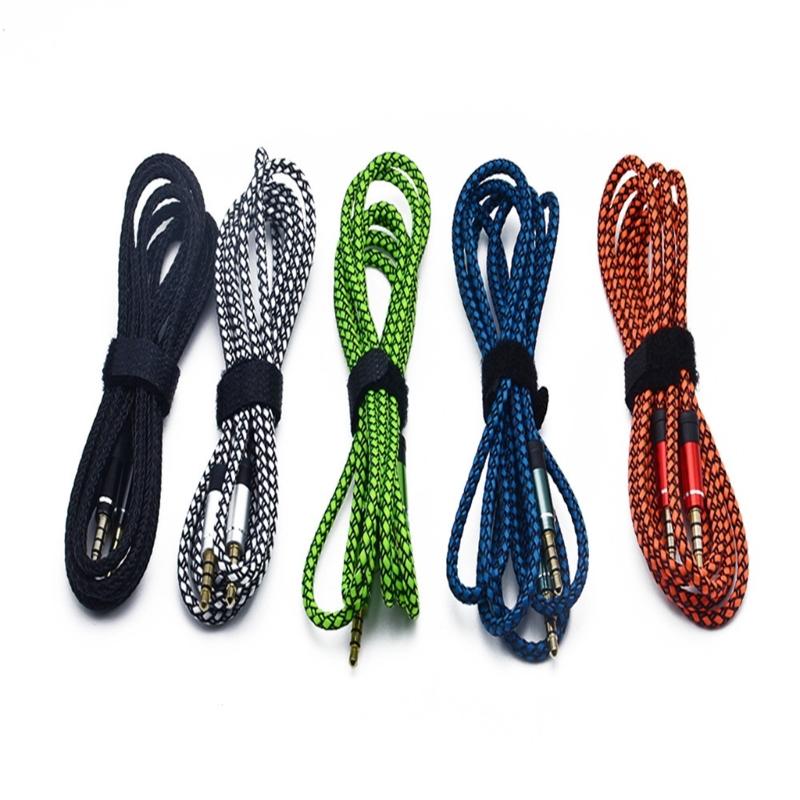 1/8 To 1/8 Stereo Cable 3.5mm TRS To 3.5mm Sound Cable Guitar To Male Cord Nylon Braideds for Laptop Home Theater