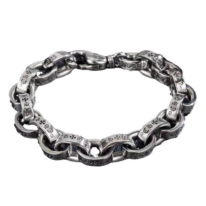 Retro Punk Rockowa Bransoletka z Listem i Krzyżem dla Mężczyzn i Kobiet – Minimalistyczny Luksusowy Styl