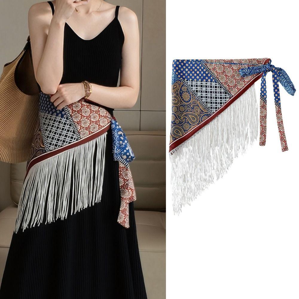 Exquisite Triangle Waistband Tassels Dance Hip Scarf Fashion Fringe Waist Belt Dress Jeans Decor