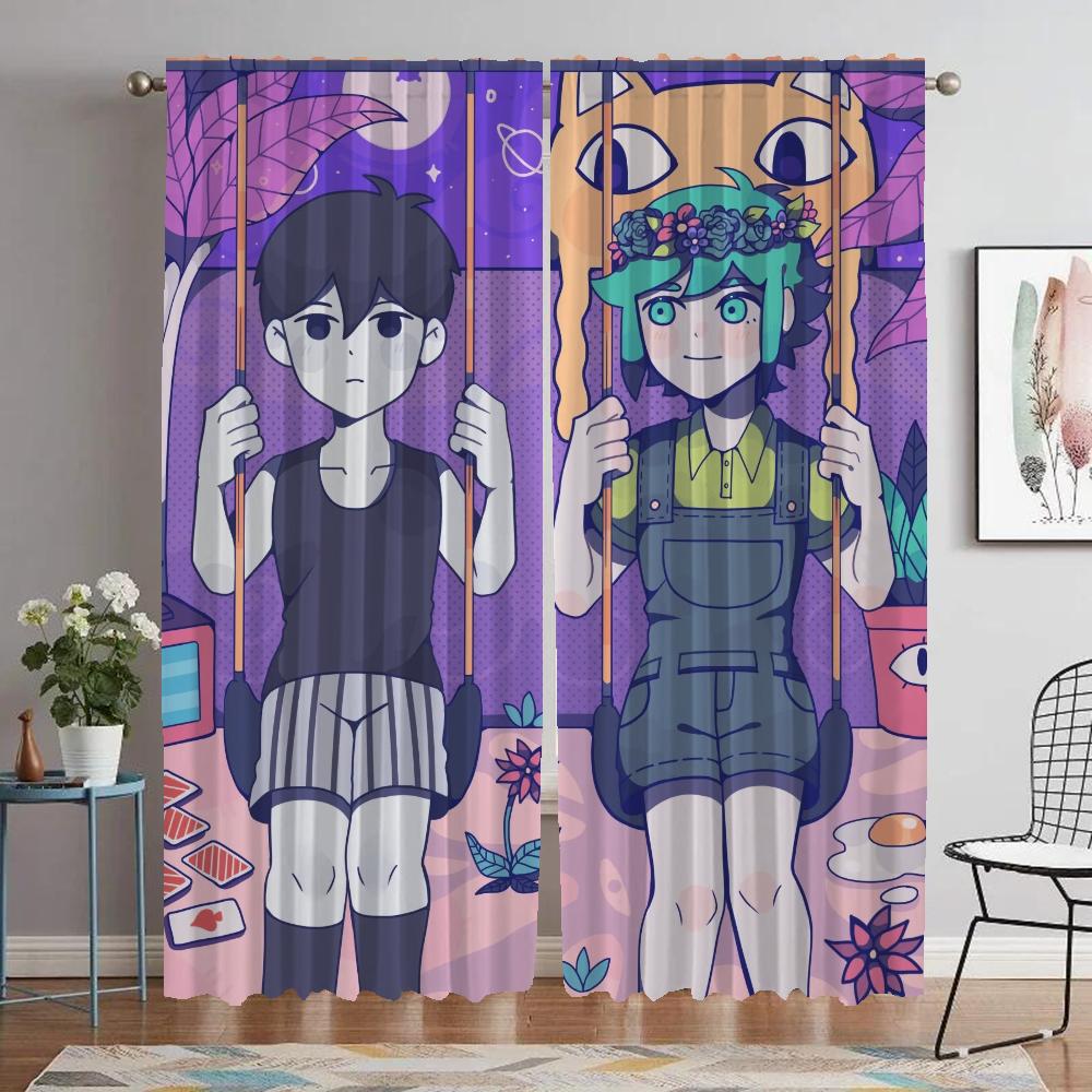 Living Room Space Lightblocking Drape Sheer for Bedroom Home Interior Draperies 2 Panels Divider Covers Child for Omori Cooking Room Draperies