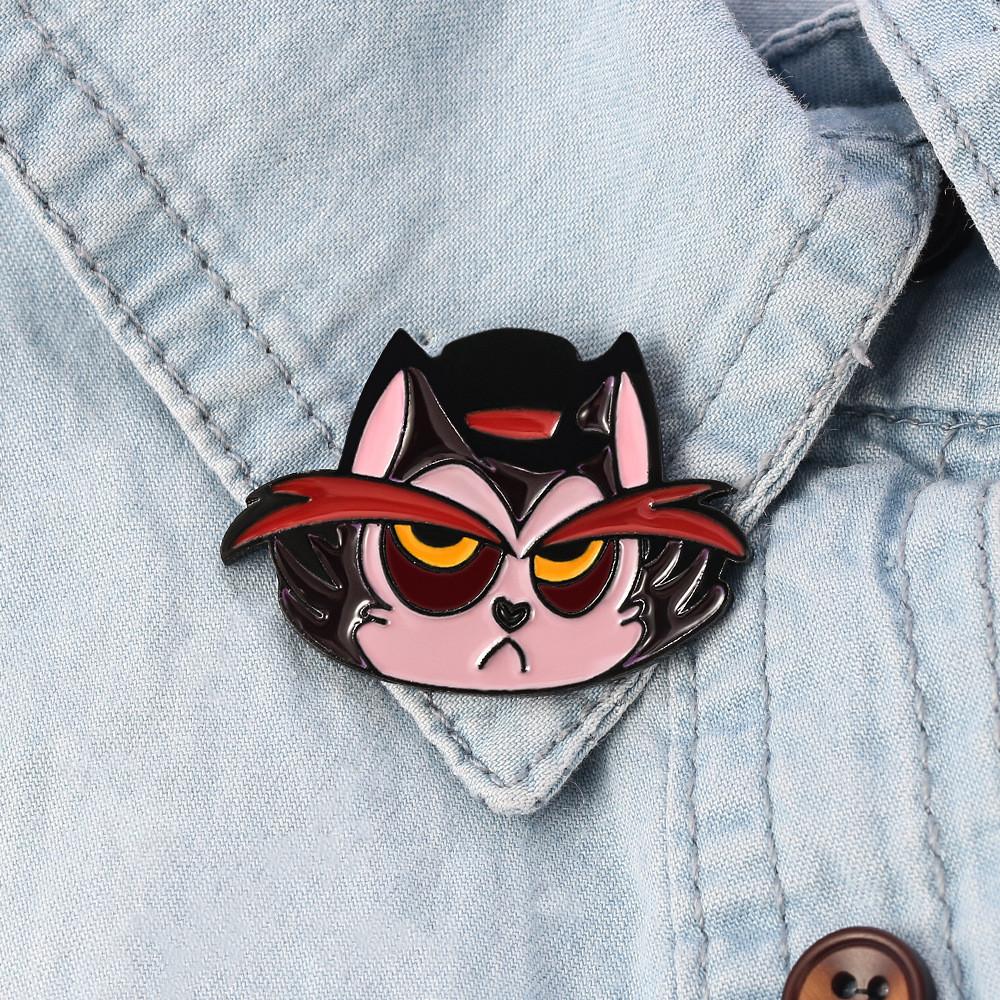 Hazbin Hotel Cartoon Drip Oil Alloy Brooch Geometric Style Factory Direct Sales