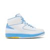 Air 2 Retro 'Melo' 2018 (Unisex) weiß / varsity maize-university blue Vintage Basketballschuhe 385475 122