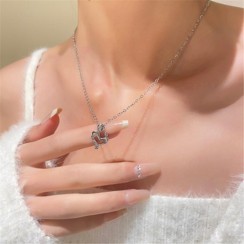 Unique Fashion Pendant Necklace Women's Mother Child Embrace Love Pendant Necklace for Daily Wear Dates Parties