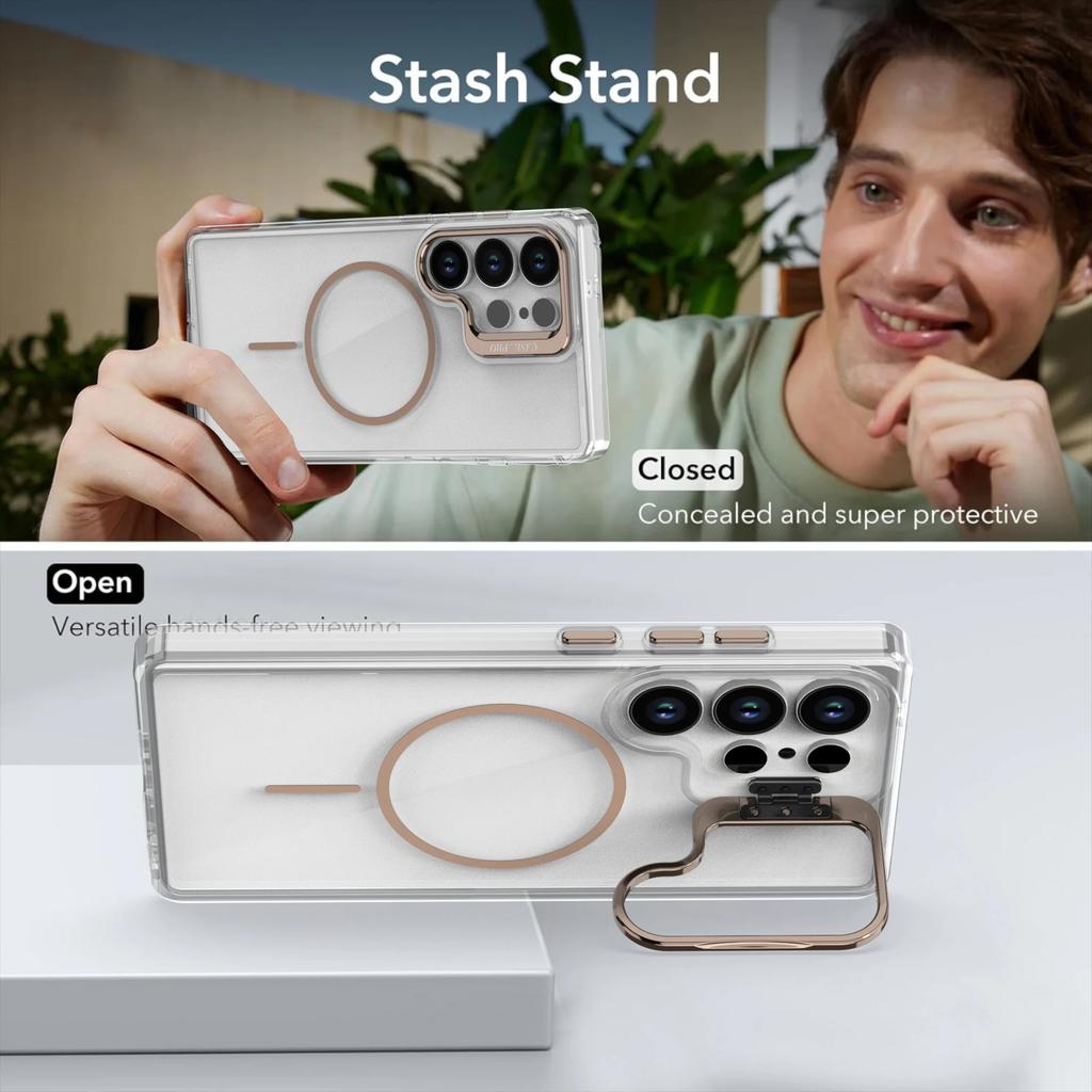 Magnetic wireless charging lens holder case for Samsung Galaxy S22 S23 S24 S25 Ultra S25 S24 S23 Plus for Accessories Back Cover