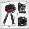 [Clove Cube] Gothic Lolita Rose Headpiece Hair Accessory Lace Mini Hat Rose Lolita Style Party Cosplay Costume Halloween Event (Scarlet Rose)