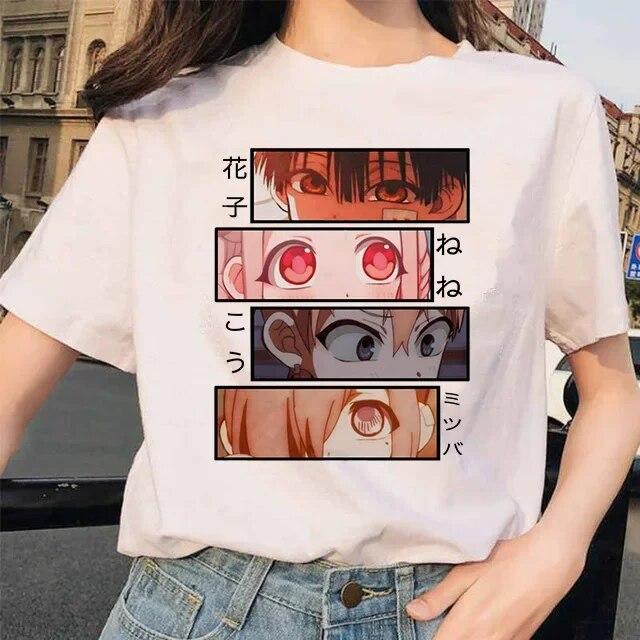 Toilet-Bound Hanako-kun Print T-Shirts Damen Harajuku Ullzang Mode T-Shirt 90er Grafik Lustiges Unisex T-Shirt Sommer Top Tee FeUnisex