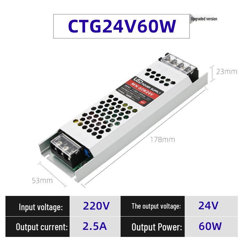 

Ультратонкий блок живлення для світлодіодної стрічки 12 В постійного струму до 24 В