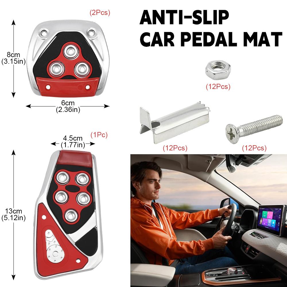 3Pcs Manual Car Non-Slip Foot Pedals Pad Cover Styling MT Brake Accelerator Clutch Pedal, Plastic Car Accessories