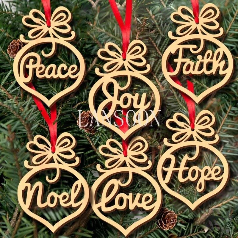 6 PCs Christmas Wooden Ornaments Ornaments Christmas Tree Ornaments  Christmas Decor