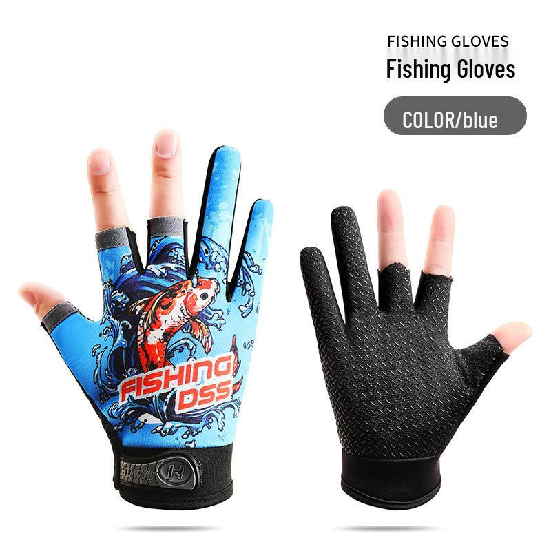 Unisex Breathable Anti-Slip Three-Fingerless Fishing & Cycling Gloves - Summer Sun Protection & Wear-Resistant