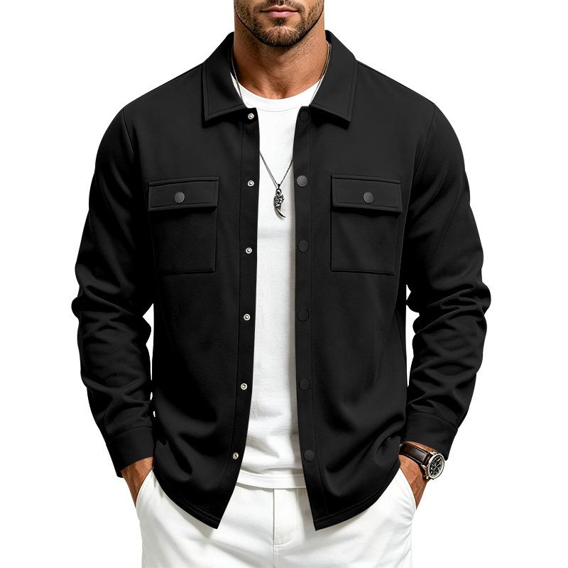 Autumn and Winter Heavyweight European and American Men's Loose and Casual Multi Pocket Plus Velvet Lapel Jacket Jacket Jacket