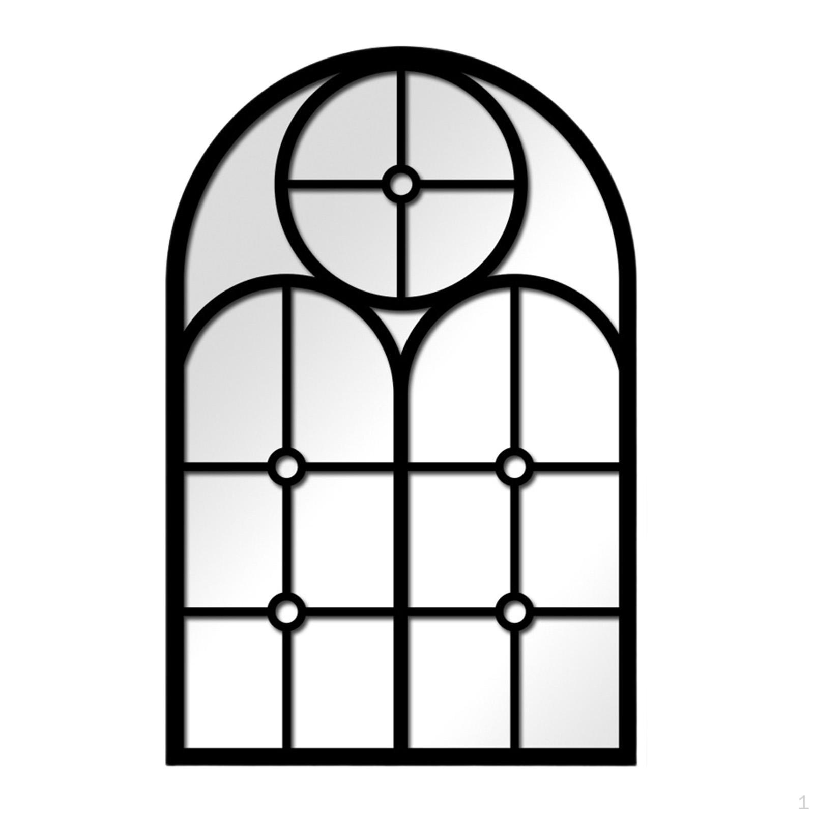 

Arched Panel Mirror Minimalism Wall Wooden Frame Acrylic for Living Room Bedroom Hotel Entrance De Style B